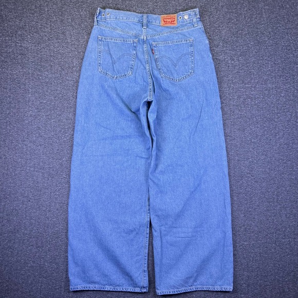 Levis Jeans Womens 31 Light Blue Cinch Baggy Wide Leg High Rise Denim Skater Y2K - Picture 2 of 16